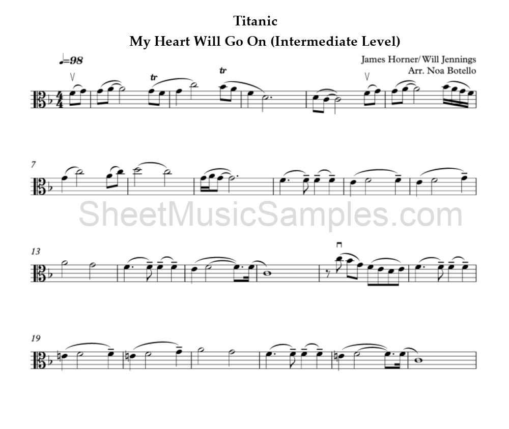 Titanic - My Heart Will Go On (Intermediate Level)