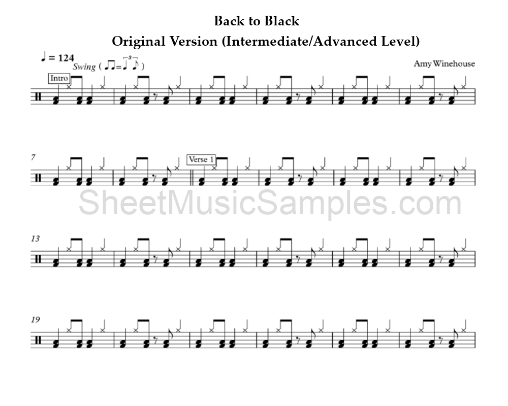 Back to Black - Original Version (Intermediate/Advanced Level)