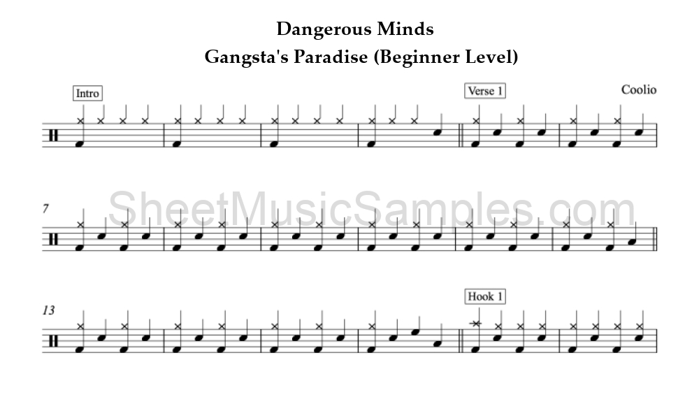 Dangerous Minds - Gangsta's Paradise (Beginner Level)