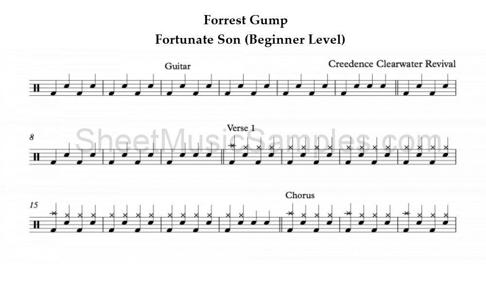 Forrest Gump - Fortunate Son (Beginner Level)