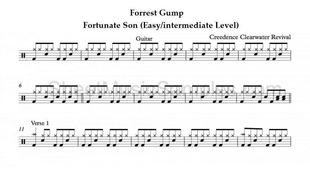 Forrest Gump - Fortunate Son (Easy/intermediate Level)