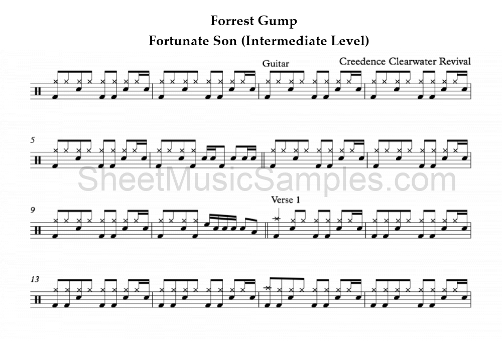 Forrest Gump - Fortunate Son (Intermediate Level)