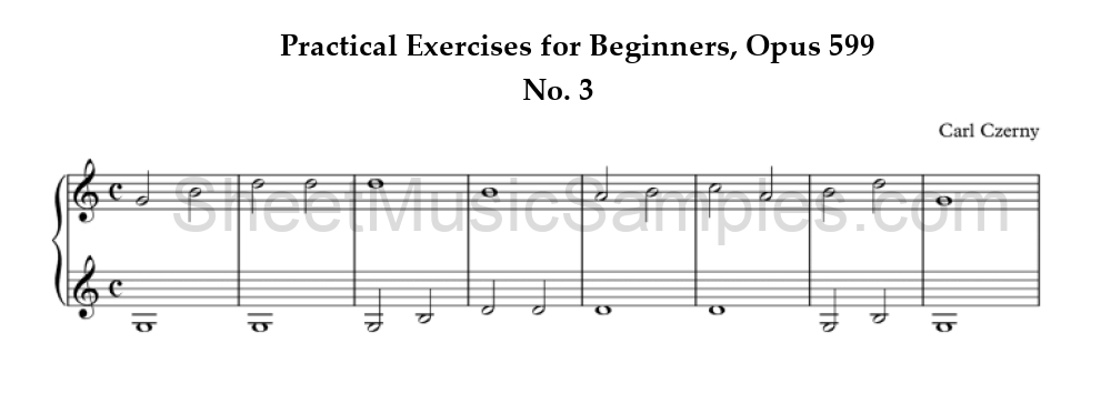 Practical Exercises for Beginners, Opus 599 - No. 3