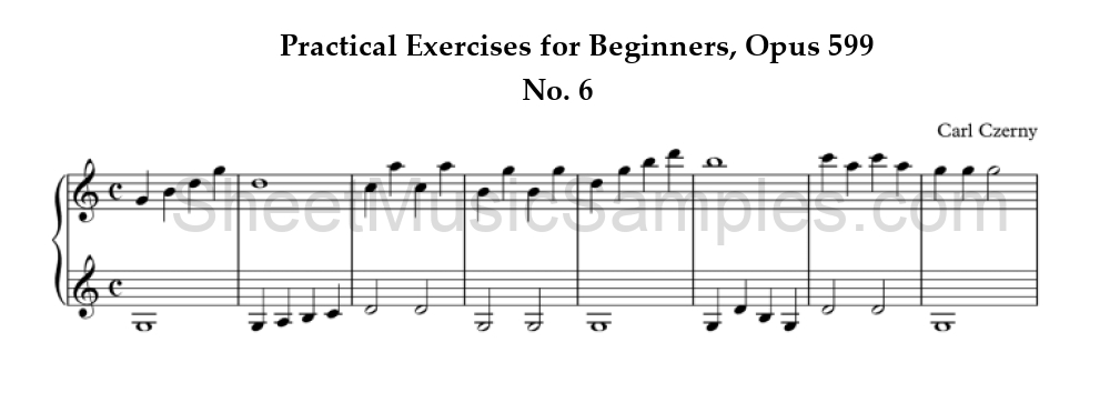 Practical Exercises for Beginners, Opus 599 - No. 6