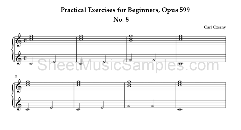 Practical Exercises for Beginners, Opus 599 - No. 8