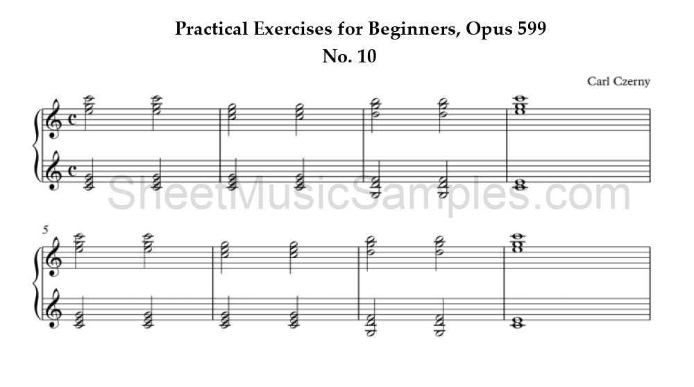 Practical Exercises for Beginners, Opus 599 - No. 10