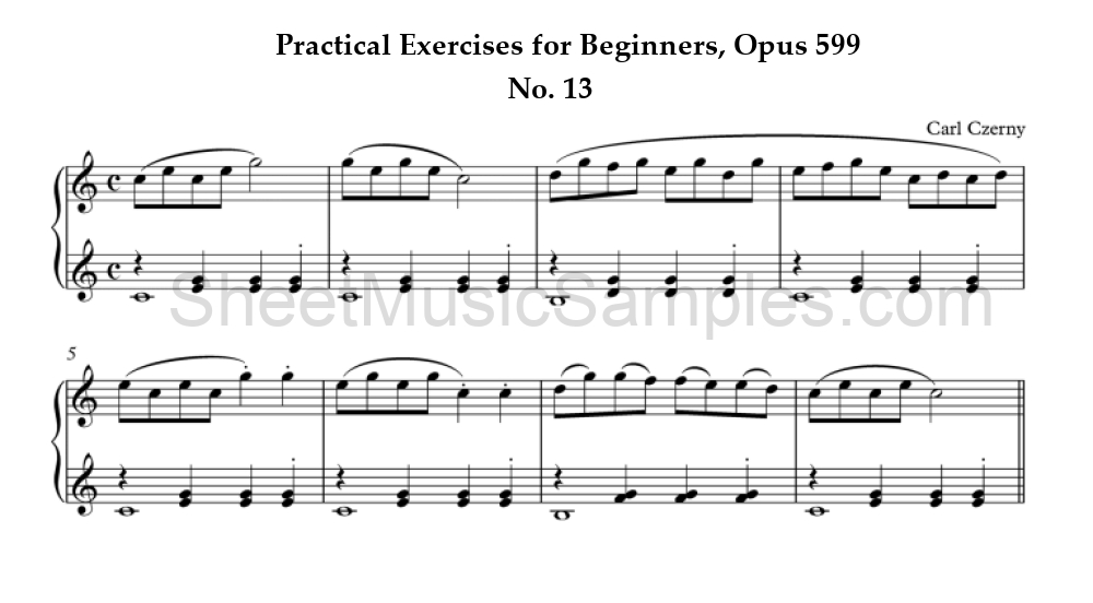 Practical Exercises for Beginners, Opus 599 - No. 13