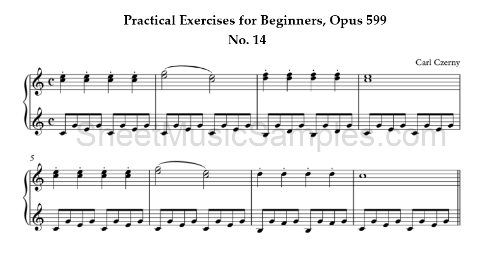 Practical Exercises for Beginners, Opus 599 - No. 14