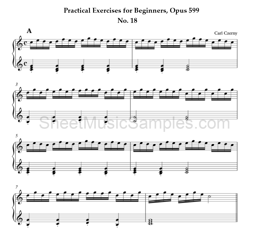 Practical Exercises for Beginners, Opus 599 - No. 18