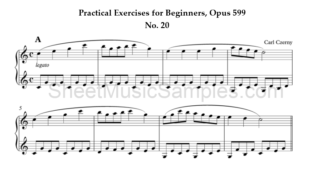 Practical Exercises for Beginners, Opus 599 - No. 20