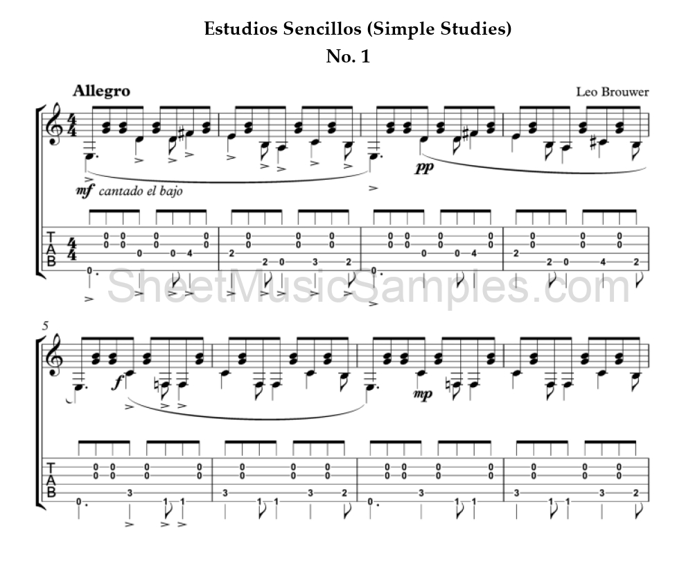 Estudios Sencillos (Simple Studies) - No. 1