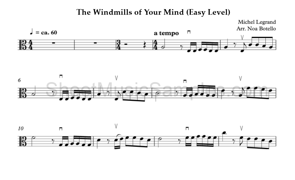 The Windmills of Your Mind (Easy Level)