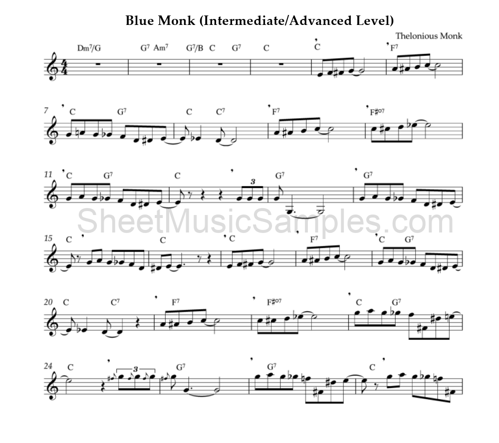 Blue Monk (Intermediate/Advanced Level)