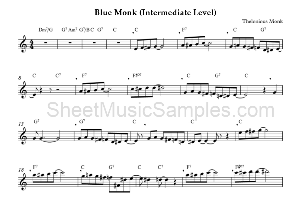 Blue Monk (Intermediate Level)