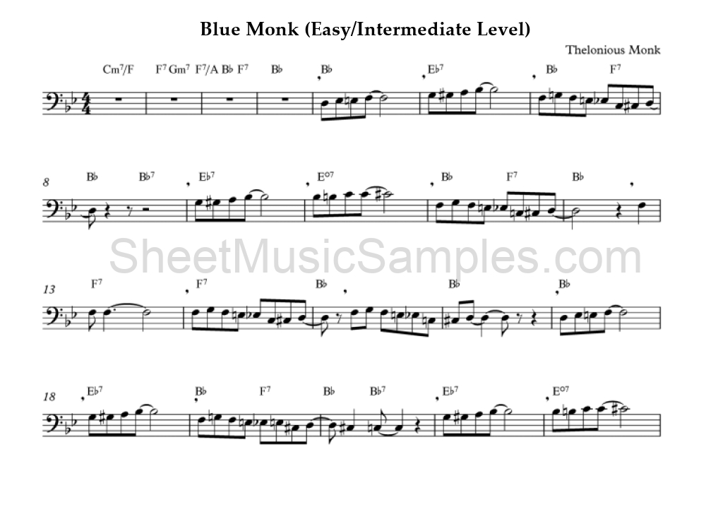 Blue Monk (Easy/Intermediate Level)