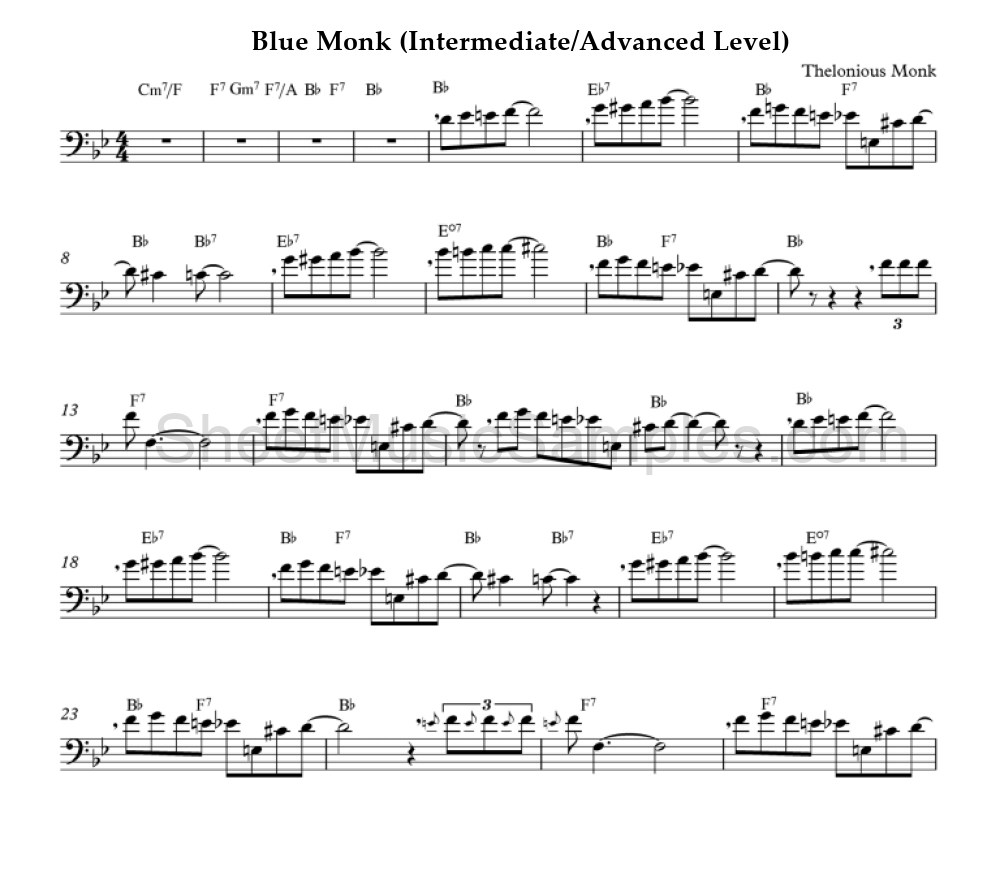 Blue Monk (Intermediate/Advanced Level)