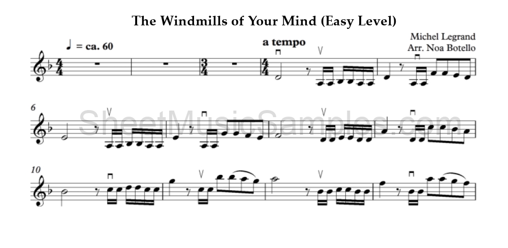 The Windmills of Your Mind (Easy Level)