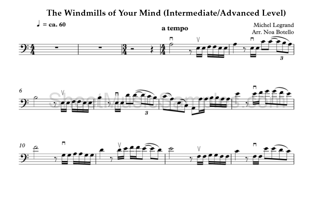 The Windmills of Your Mind (Intermediate/Advanced Level)