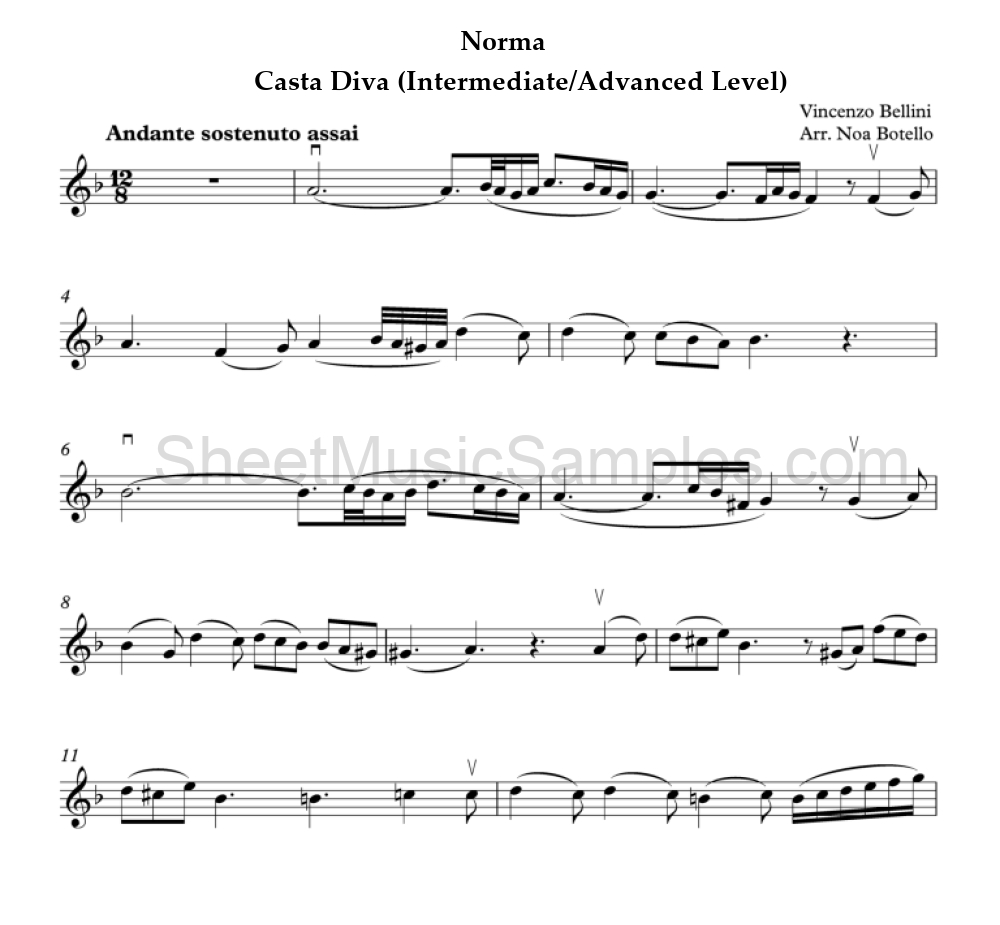 Norma - Casta Diva (Intermediate/Advanced Level)