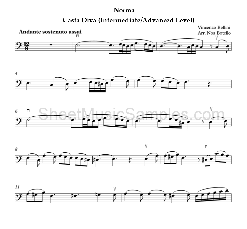 Norma - Casta Diva (Intermediate/Advanced Level)