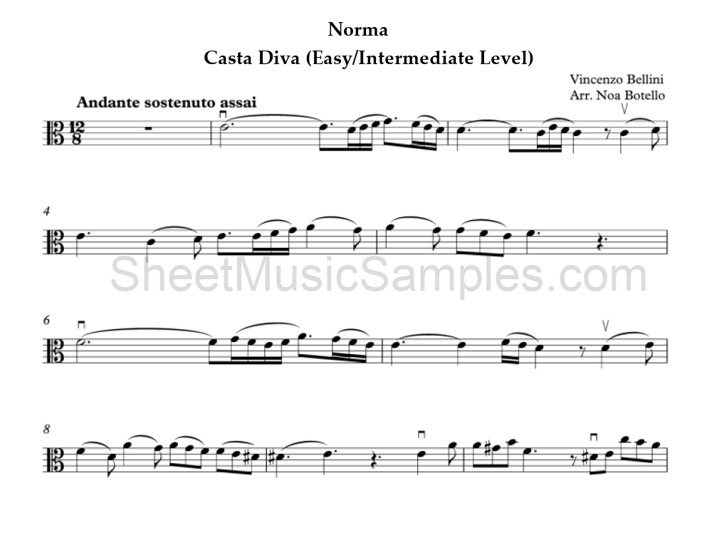 Norma - Casta Diva (Easy/Intermediate Level)