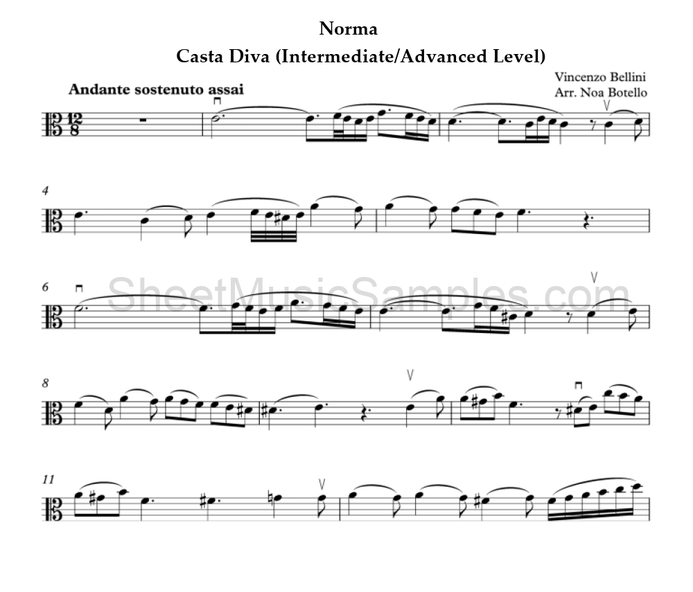 Norma - Casta Diva (Intermediate/Advanced Level)