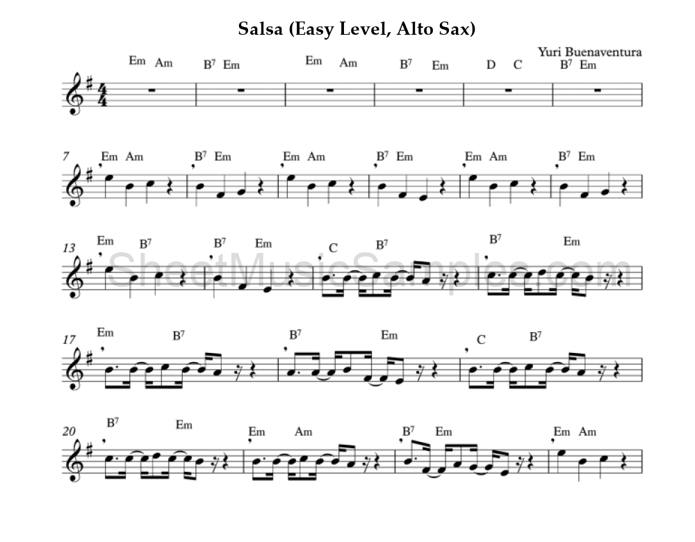 Salsa (Easy Level, Alto Sax)