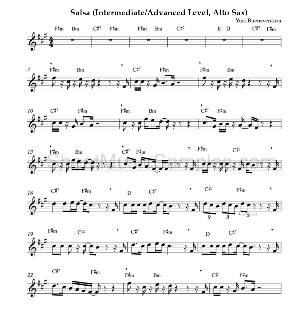 Salsa (Intermediate/Advanced Level, Alto Sax)