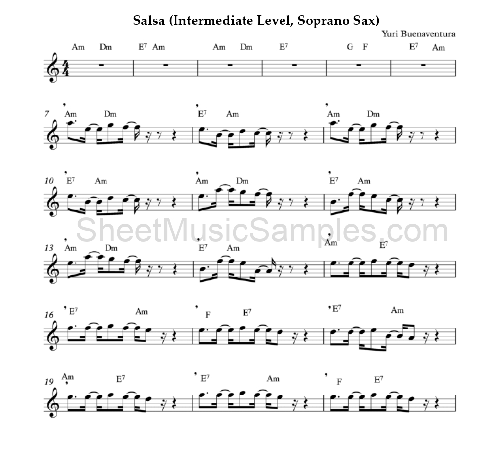 Salsa (Intermediate Level, Soprano Sax)