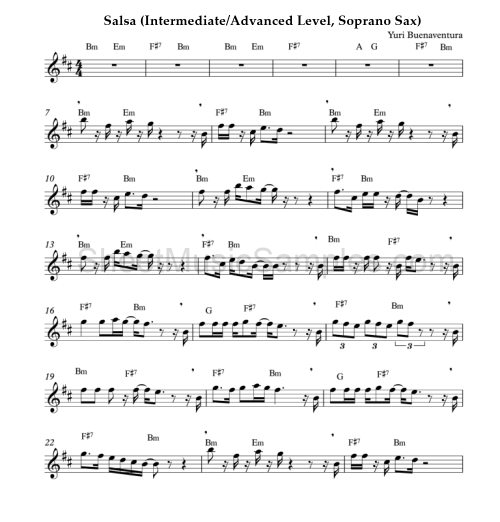 Salsa (Intermediate/Advanced Level, Soprano Sax)