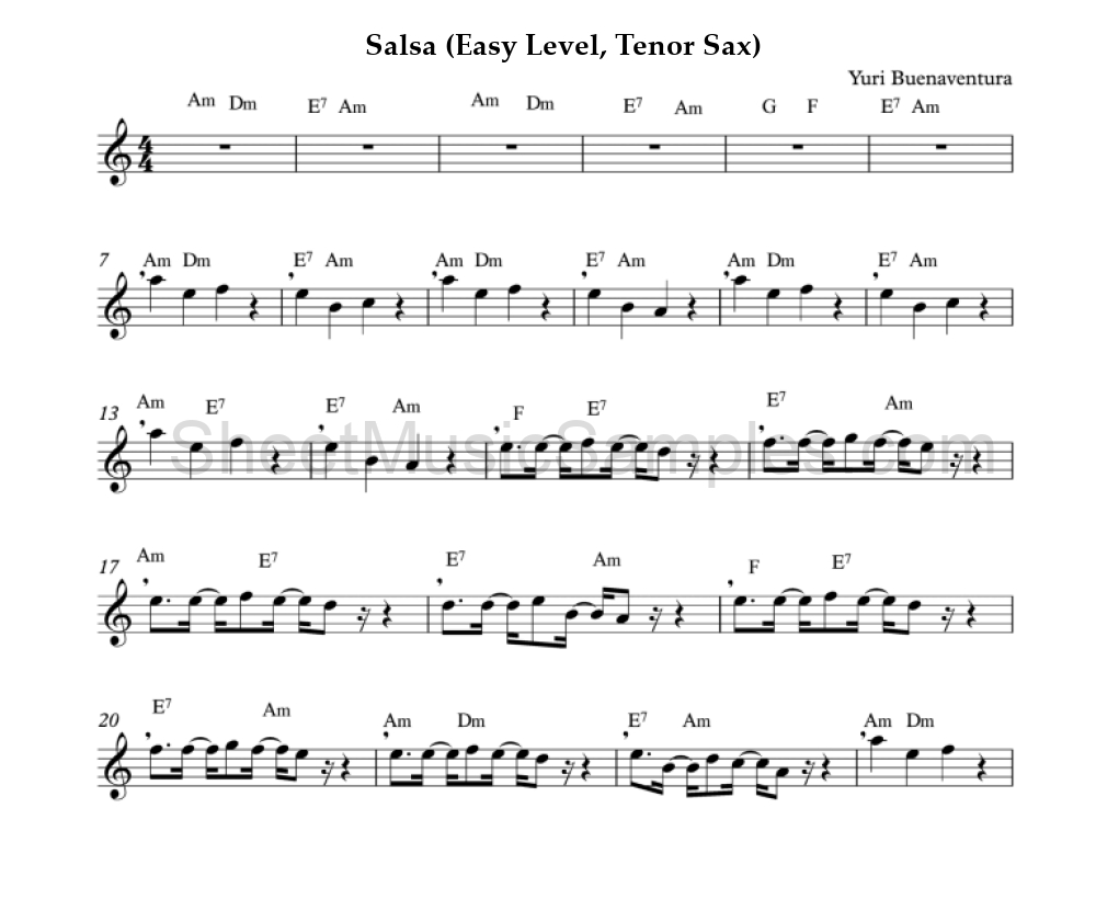 Salsa (Easy Level, Tenor Sax)