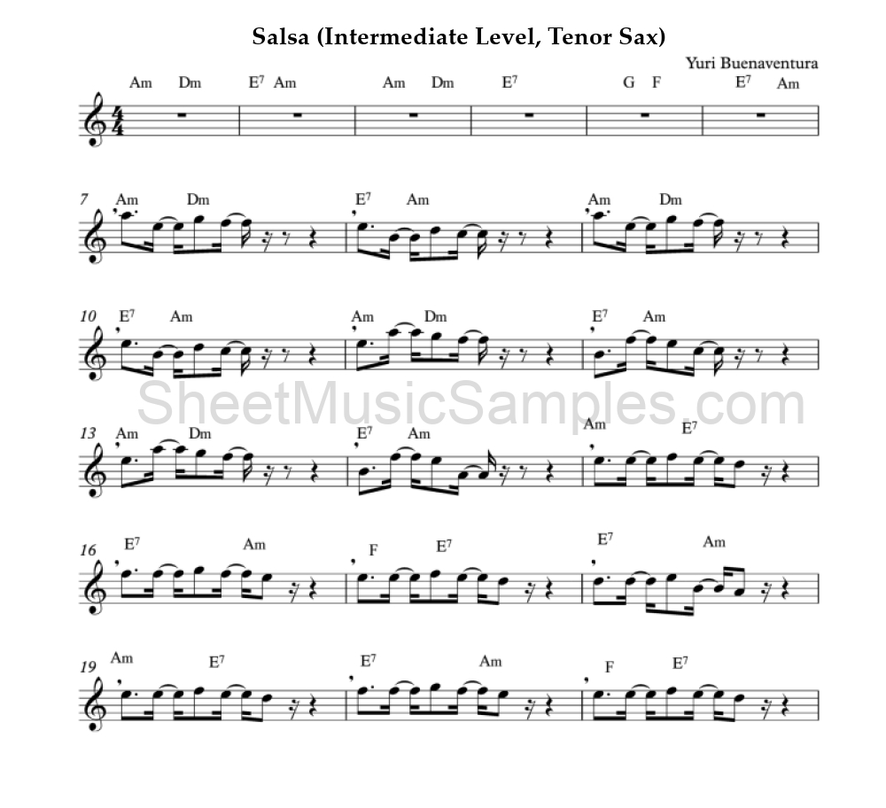 Salsa (Intermediate Level, Tenor Sax)