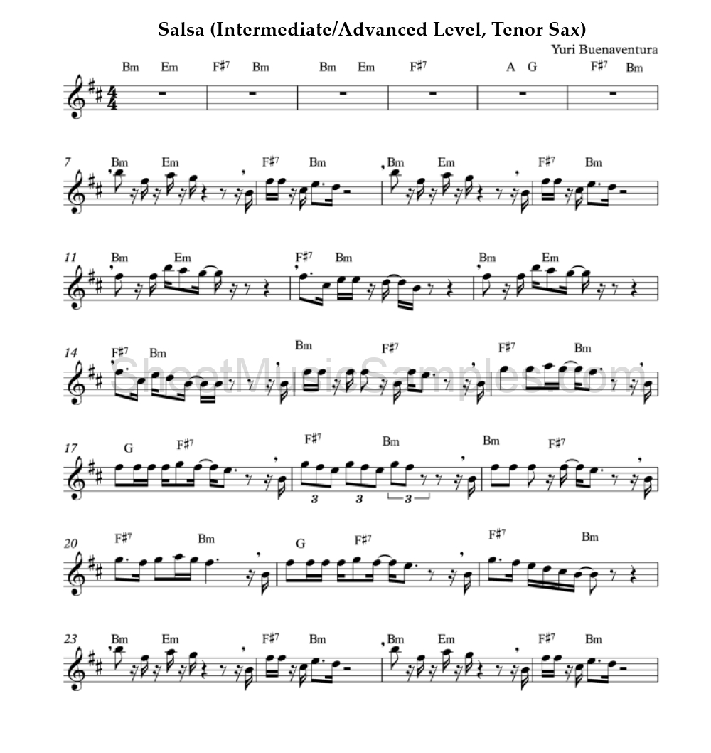 Salsa (Intermediate/Advanced Level, Tenor Sax)