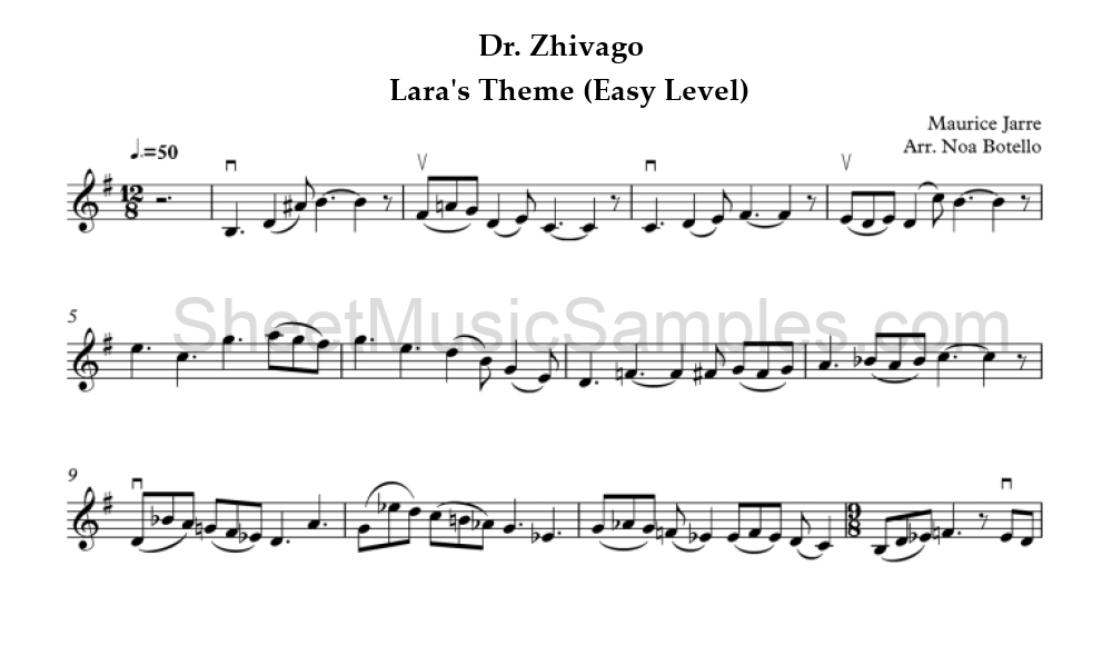 Dr. Zhivago - Lara's Theme (Easy Level)