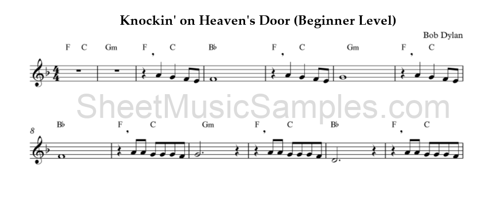 Knockin' on Heaven's Door (Beginner Level)