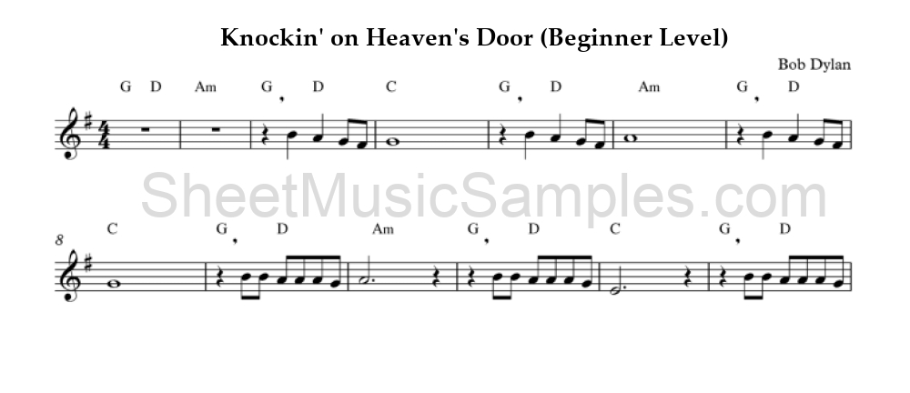 Knockin' on Heaven's Door (Beginner Level)