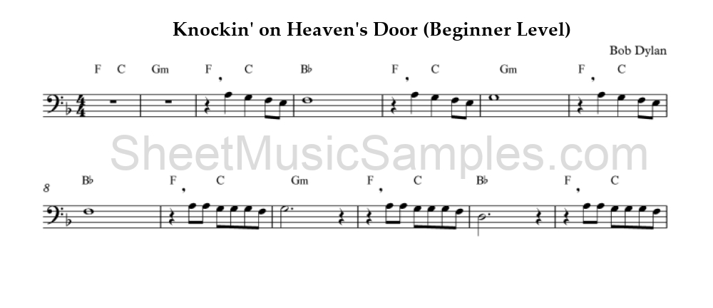 Knockin' on Heaven's Door (Beginner Level)