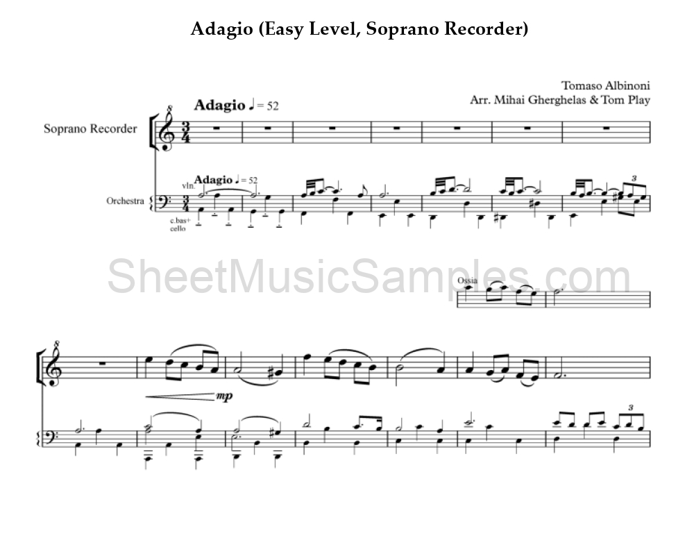 Adagio (Easy Level, Soprano Recorder)