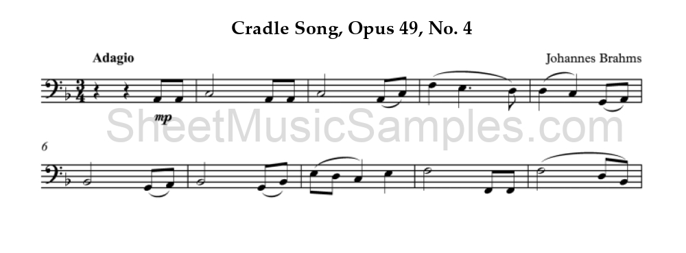 Cradle Song, Opus 49, No. 4