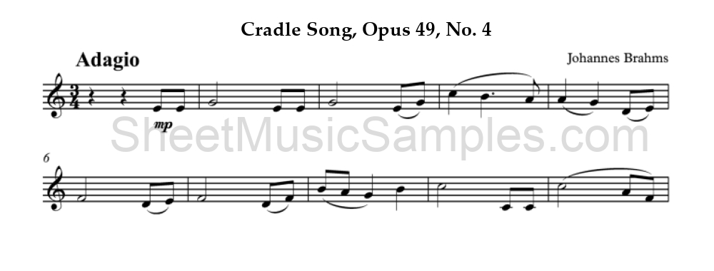 Cradle Song, Opus 49, No. 4