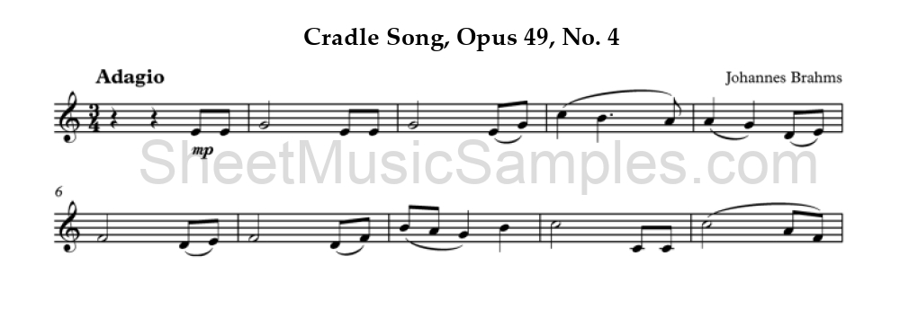 Cradle Song, Opus 49, No. 4