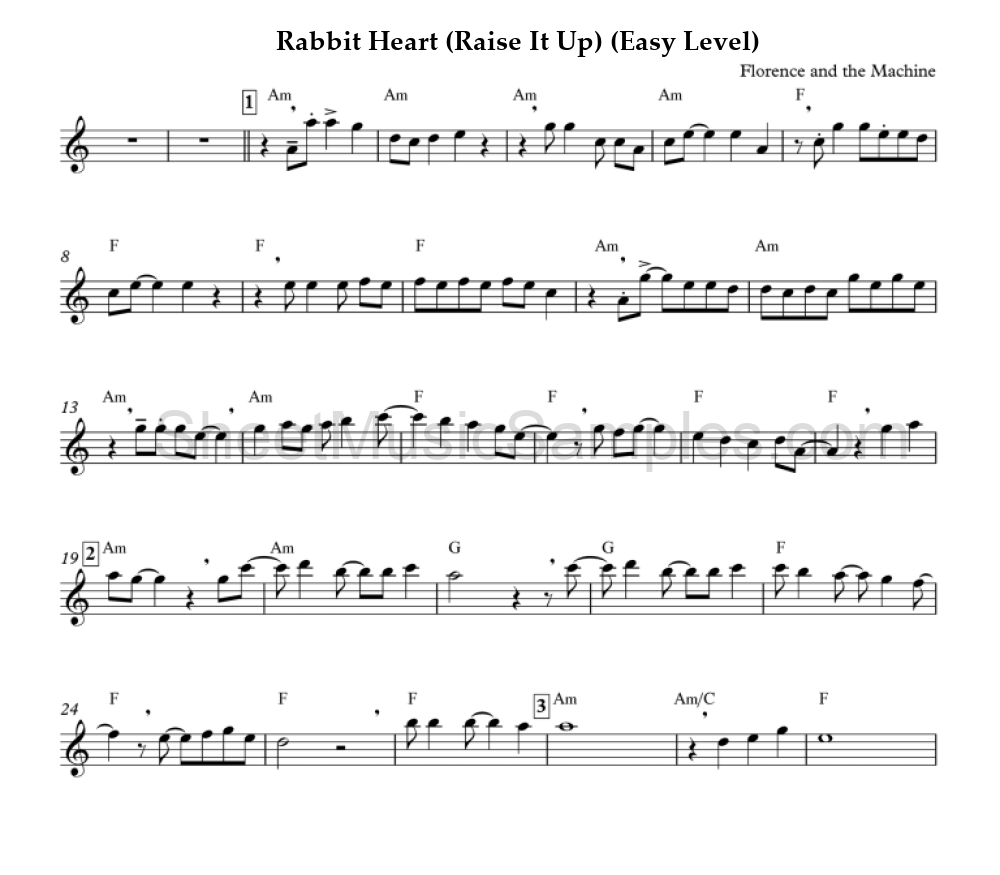 Rabbit Heart (Raise It Up) (Easy Level)