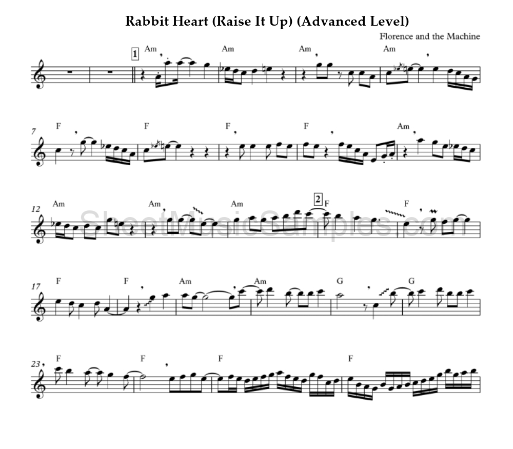 Rabbit Heart (Raise It Up) (Advanced Level)