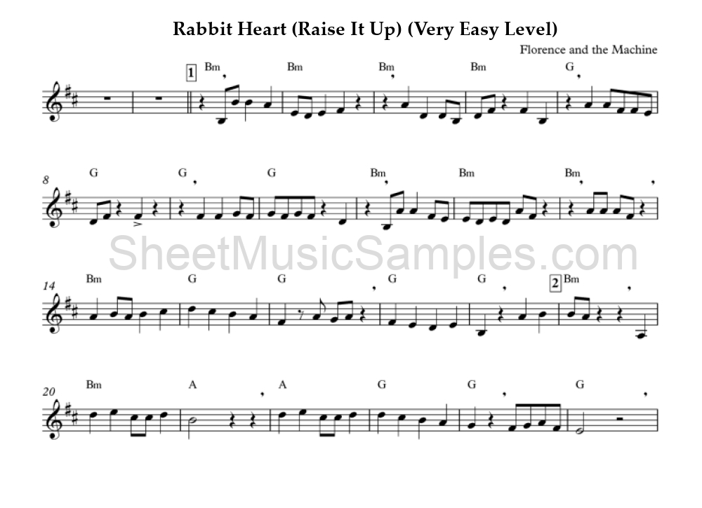 Rabbit Heart (Raise It Up) (Very Easy Level)