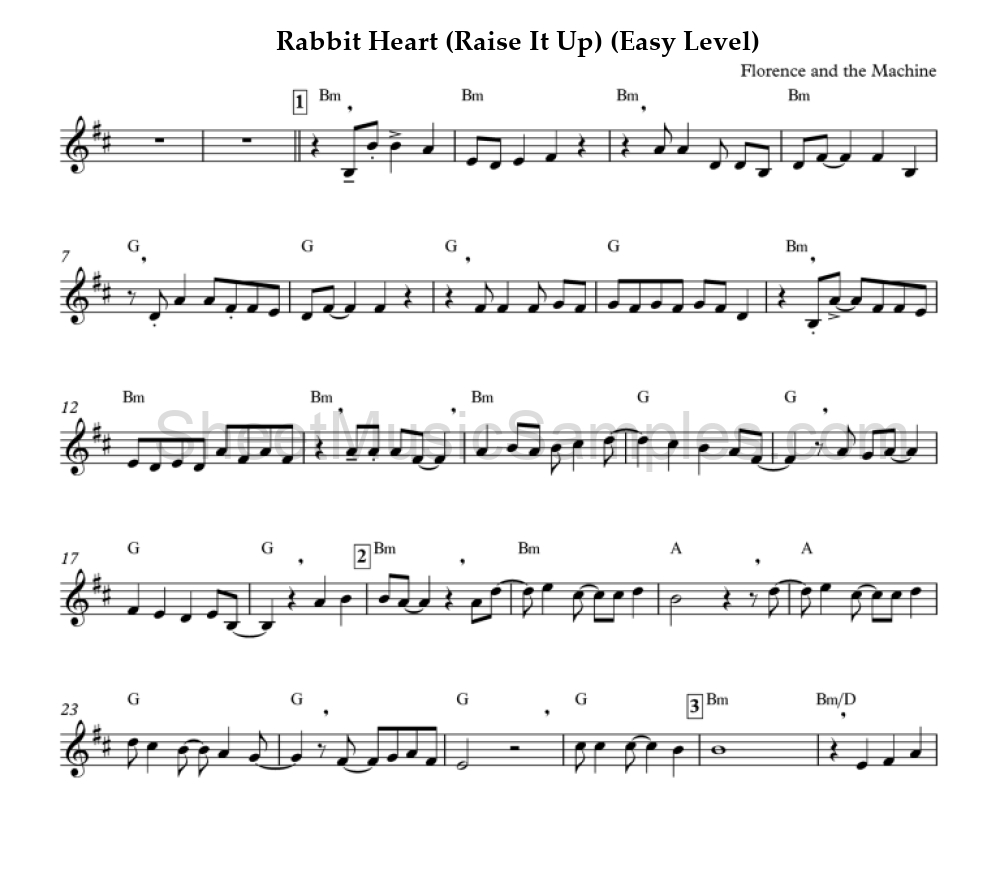 Rabbit Heart (Raise It Up) (Easy Level)