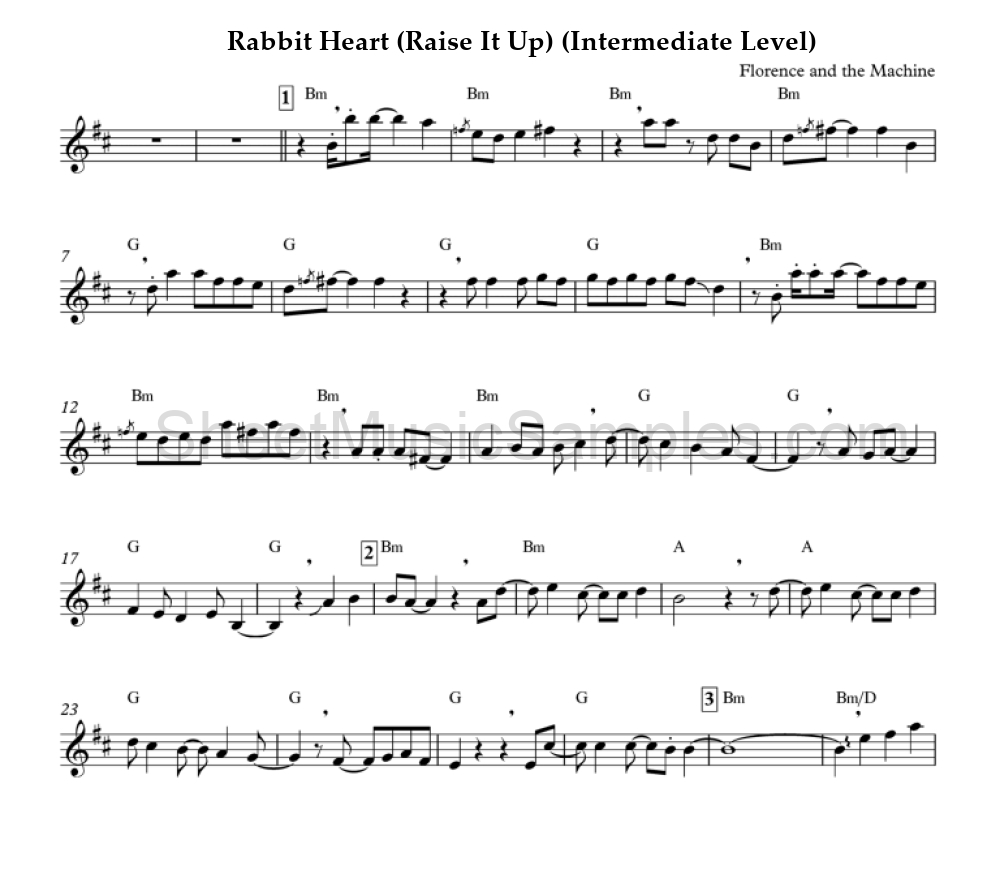 Rabbit Heart (Raise It Up) (Intermediate Level)