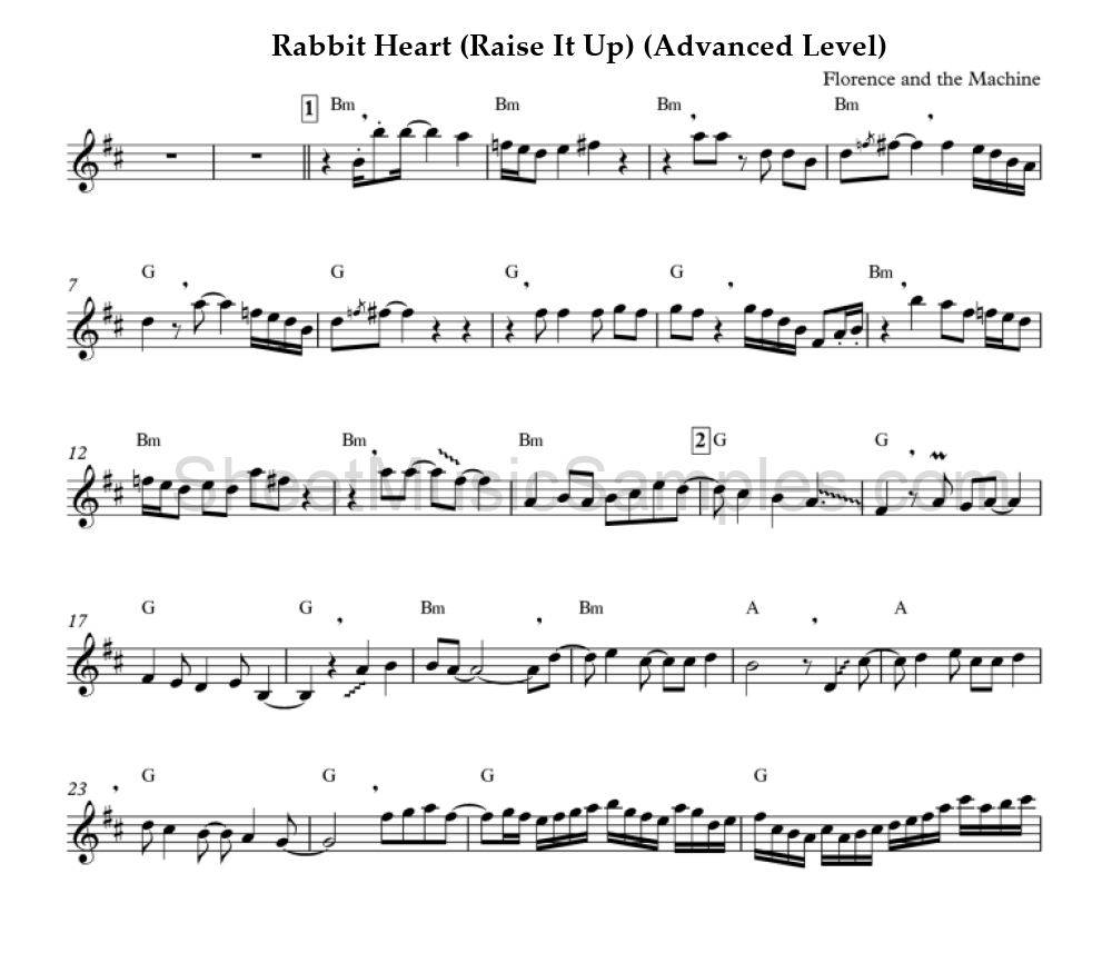 Rabbit Heart (Raise It Up) (Advanced Level)