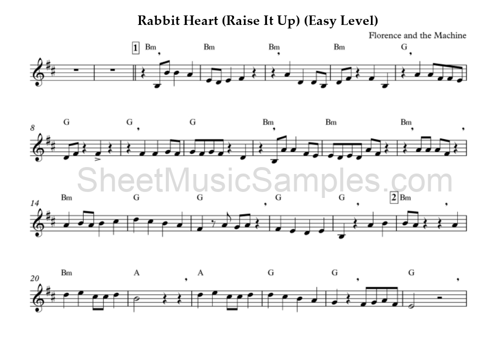 Rabbit Heart (Raise It Up) (Easy Level)