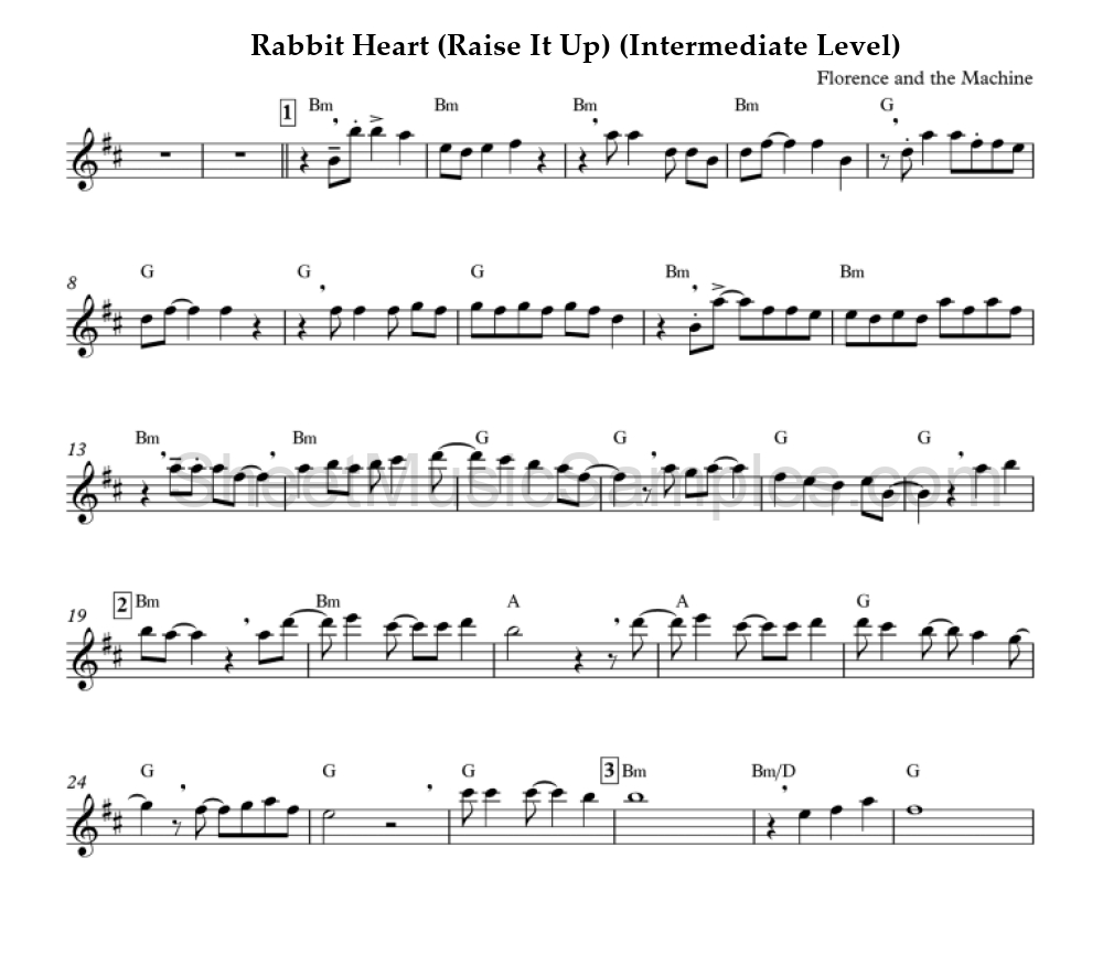 Rabbit Heart (Raise It Up) (Intermediate Level)