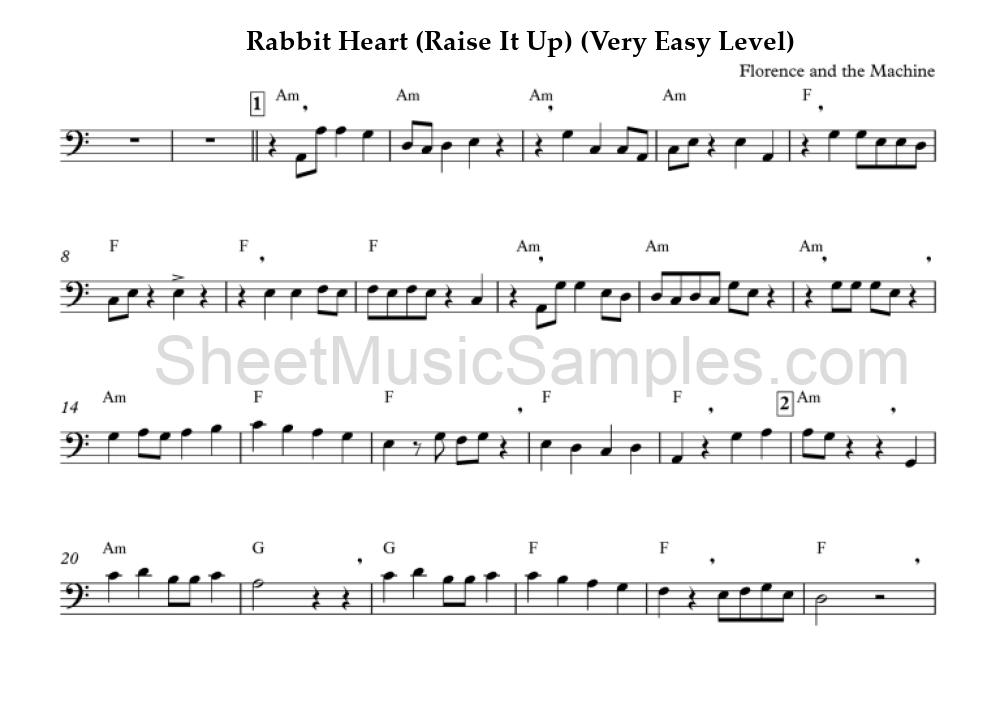 Rabbit Heart (Raise It Up) (Very Easy Level)